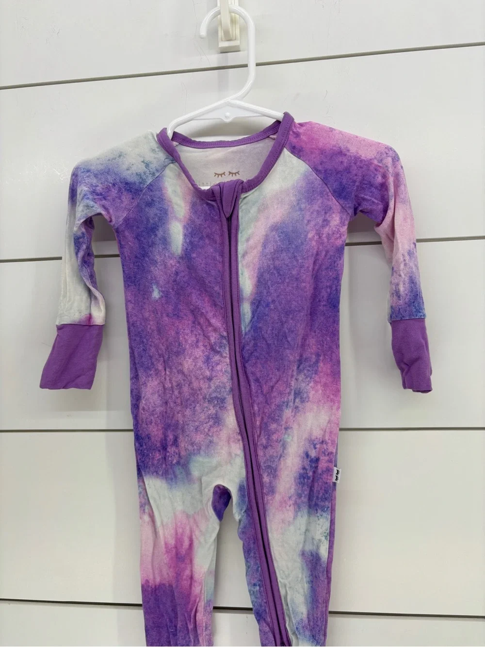 Little Sleepies Purple Tie-Dye Zip Footed Pajamas